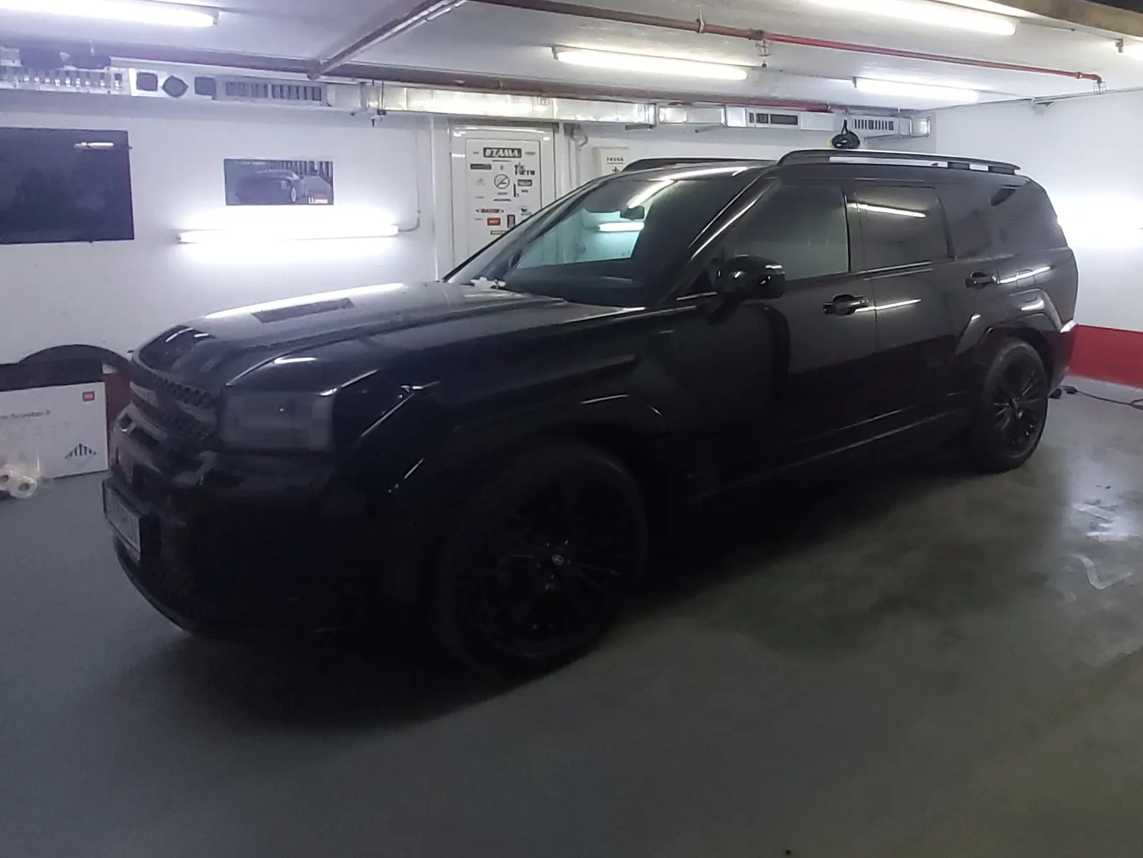 Santa Fe MX5 generația a cincea negru perlat foliat complet cu CTX05