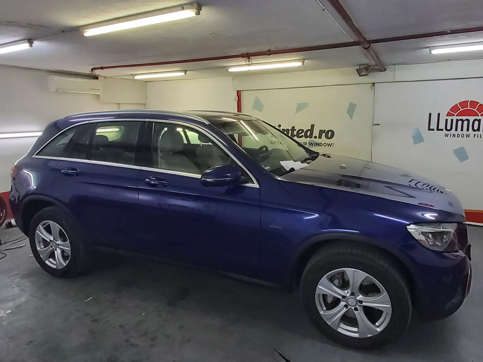 folie auto Mercedes GLC X253 albastru metalic LLumar CTX35 spate