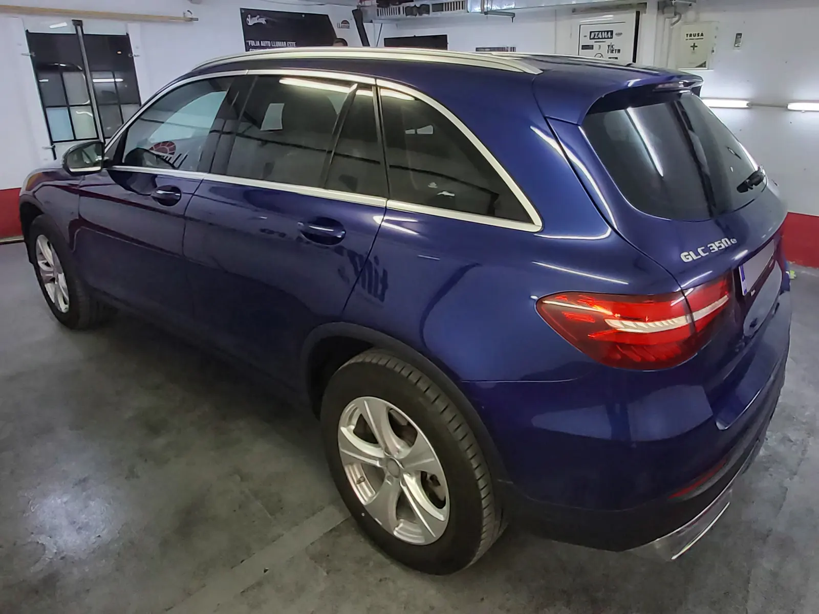montaj folie combinată Mercedes GLC X253 albastru metalic Tinted