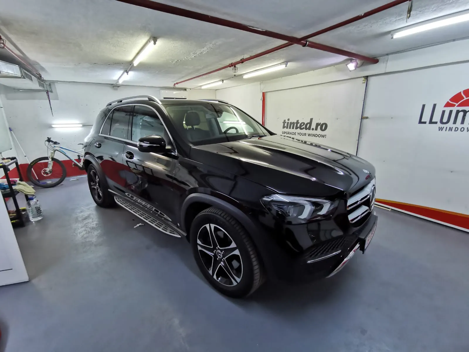 folie ceramică Mercedes GLE V167 negru obsidian rezultat fin Tinted